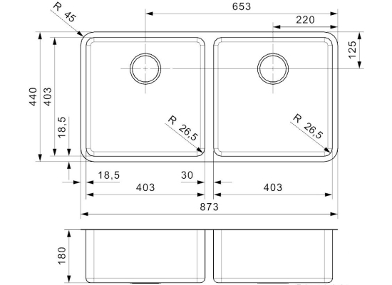 Zlew REGINOX OHIO 40X40 + 40X40 stal INOX MAT (R16596)