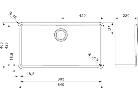 Zlew REGINOX OHIO 80X42 stal INOX MAT (R15766)