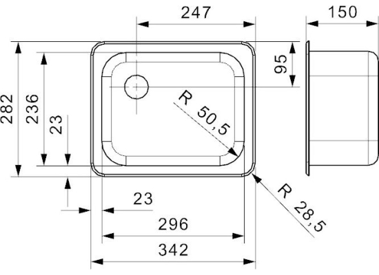 Zlew REGINOX R18 2330 OSK stal INOX POLER (R00380)