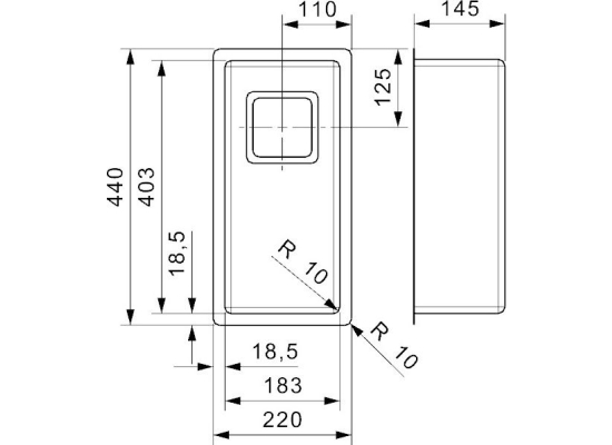 Zlew REGINOX TEXAS 18X40 stal INOX MAT (R28001)