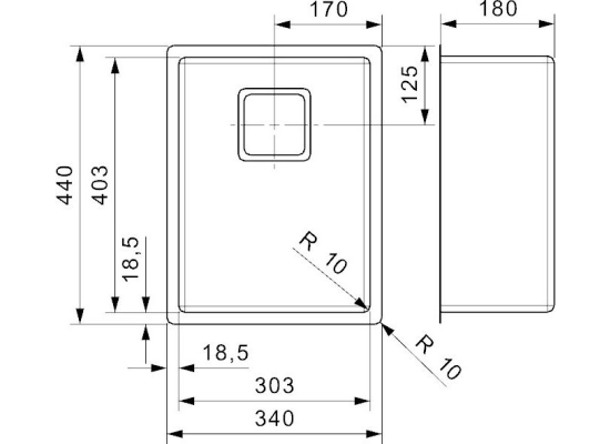 Zlew REGINOX TEXAS 30X40 stal INOX MAT (R28018)
