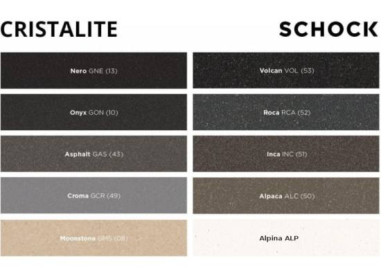 Zlew SCHOCK FORMHAUS D-100L ASPHALT (Cristalite) *** zamów wycięcie otworów GRATIS ***