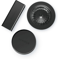 Elementy syfonu SCHOCK w kolorze GUNMETAL czarna stal | do zlewów od 08-2024 (629392GUM)