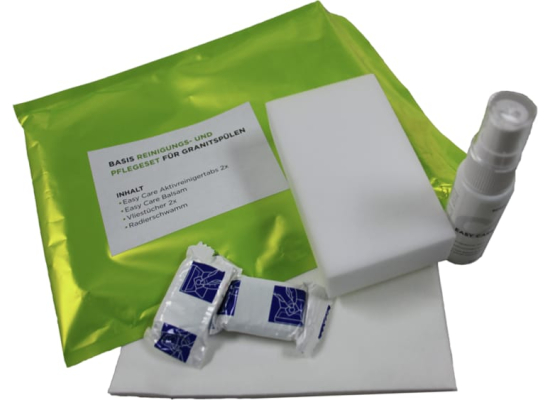 Zestaw SCHOCK 629093 EASYCARE do czyszczenia i pielęgnacji zlewów (2 tabletki + balsam + gąbka + ściereczka)