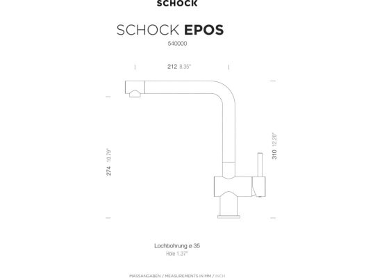 Bateria SCHOCK EPOS 540027 PURO (czarny mat) (Cristadur)