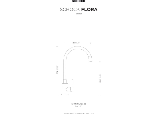 Bateria SCHOCK FLORA 509000 BEŻ + stal szczotkowana INOX