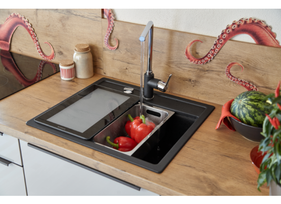 Zlew SCHOCK NEMO N-100 NERO (Cristalite) *** zamów wycięcie otworów GRATIS ***