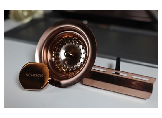 Elementy syfonu SCHOCK w kolorze COPPER miedź | do zlewów od 08-2024 (629392COP)
