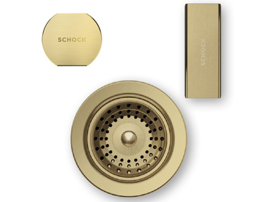 Elementy syfonu SCHOCK w kolorze WGO | WHITE GOLD (jasne złoto szczotkowane) (629392WGO)