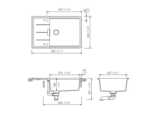 Zlew SCHOCK TIA D-100LS SILVERSTONE (Cristadur) + wkładki GRATIS | linia STUDIO *** zamów wycięcie otworów GRATIS ***