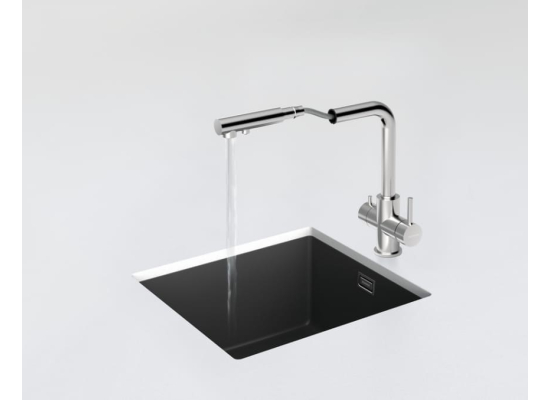 Bateria SCHOCK VITUS 560120 EDM stal szczotkowana INOX z wyciąganą wylewką | linia STUDIO