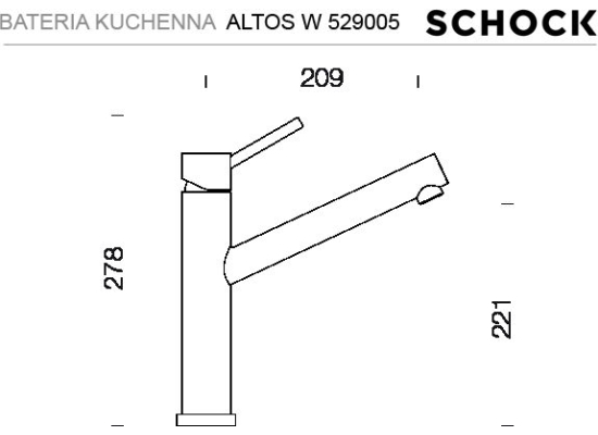 Bateria SCHOCK ALTOS W 529005 EDM stal szczotkowana INOX (podokienna) | linia STUDIO