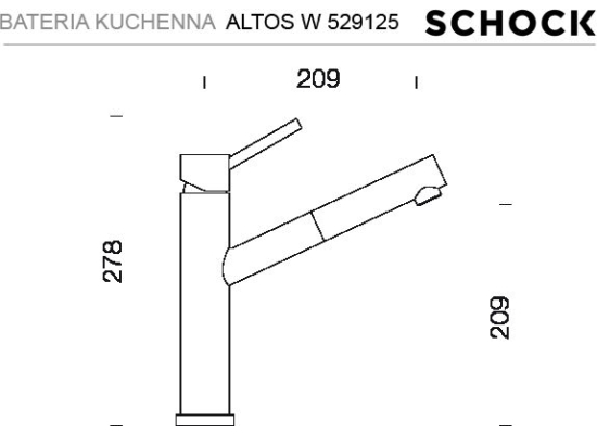 Bateria SCHOCK ALTOS W 529125 EDM stal szczotkowana INOX (podokienna) | linia STUDIO