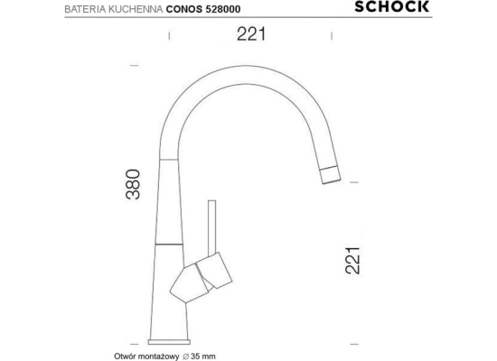 Bateria SCHOCK CONOS 528000 EDM stal szczotkowana INOX