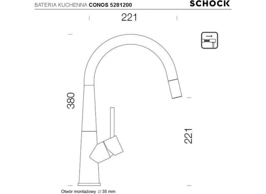 Bateria SCHOCK CONOS 528120 EDM stal szczotkowana INOX