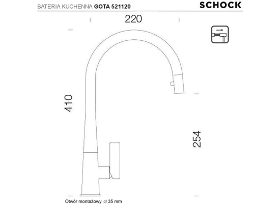 Bateria SCHOCK GOTA 521120 CHR chrom | linia STUDIO