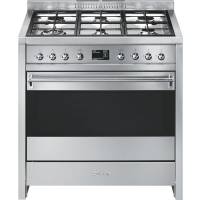 _RABAT_ | WYLECIAŁO SMEG - Kuchnia z płytą gazową SMEG A1-9 stal nierdzewna | 90cm | czyszczenie parowe | linia OPERA