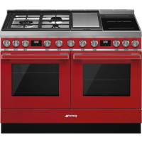 _RABAT_ | Kuchnia z płytą indukcyjną,gazową i grilem SMEG CPF120IGMPR czerwony | 120cm | czyszczenie pyroliza + parowe | linia PORTOFINO | + GRATIS ro