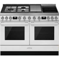 _RABAT_ | Kuchnia z płytą indukcyjną,gazową i grilem SMEG CPF120IGMPWH biały | 120cm | czyszczenie pyroliza + parowe | linia PORTOFINO | + GRATIS robo
