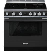 _RABAT_ | WYLECIAŁO SMEG - Kuchnia z płytą indukcyjną SMEG CPF9IPAN antracytowy | 90cm | czyszczenie pyroliza | linia PORTOFINO