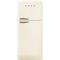 _RABAT_ | Lodówka wolnostojąca SMEG FAB50RCRB5 kremowy (uchwyty w kolorze mosiężnym) | zawiasy po PRAWEJ | 188cm | linia 50's STYLE