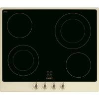 _RABAT_ | wysyłka 24H* | Płyta ceramiczna SMEG P864PO kremowy + czarne szkło (pokrętła z mosiądzu) | linia COLONIALE