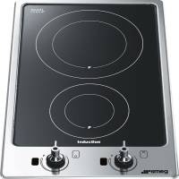 _RABAT_ | Płyta indukcyjna SMEG DOMINO PGF32I-1 stal nierdzewna + czarne szkło | linia CLASSICA