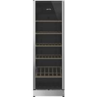 _RABAT_ | Winiarka wolnostojąca SMEG SCV115GS stal niedzewna + czarny | zawiasy LEWE | 185cm | 197 butelek | 2 strafy | linia UNIVERSAL