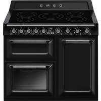 _RABAT_ | Kuchnia z płytą indukcyjną SMEG TR103IBL2 czarny | 100cm | czyszczenie parowe | linia VICTORIA | + GRATIS robot SMF05BLEU