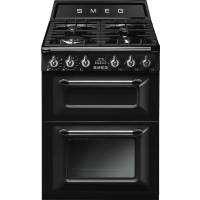 _RABAT_ | wysyłka 24H* | Kuchnia z płytą gazową SMEG TR62BL czarny | 60cm | emalia Ever Clean | linia VICTORIA | + GRATIS blender BLF03BLEU