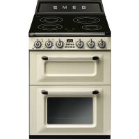_RABAT_ | Kuchnia z płytą indukcyjną SMEG TR62IP2 kremowy | 60cm | emalia Ever Clean | linia VICTORIA | + GRATIS robot SMF05BLEU