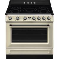 _RABAT_ | Kuchnia z płytą indukcyjną SMEG TR90IPP kremowy | 90cm | czyszczenie pyroliza | linia VICTORIA | + GRATIS robot SMF05BLEU