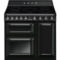 _RABAT_ | wysyłka 24H* | Kuchnia z płytą indukcyjną SMEG TR93IBL2 czarny | 90cm | czyszczenie parowe | linia VICTORIA | + GRATIS robot SMF05BLEU