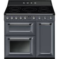 _RABAT_ | Kuchnia z płytą indukcyjną SMEG TR93IGR2 niebieskoszary | 90cm | czyszczenie parowe | linia VICTORIA | + GRATIS robot SMF05BLEU