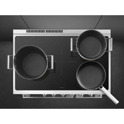 Kuchnia z płytą indukcyjną SMEG CPF92IMBL czarny | 90cm | czyszczenie parowe | linia PORTOFINO
