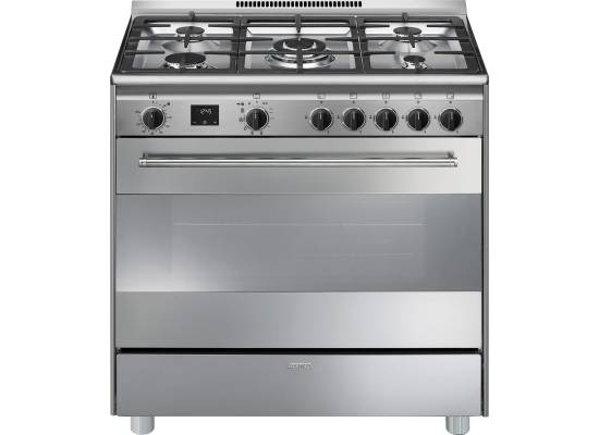 _RABAT_ | Kuchnia z płytą gazową SMEG BG91PX2 stal nierdzewna | 90cm | czyszczenie pyroliza | linia CONCERTO