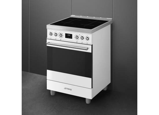 _RABAT_ | Kuchnia z płytą indukcyjną SMEG C6IPWHM2 biały mat | 60cm | czyszczenie pyroliza | linia SYMFONIA | + GRATIS blender BLF03BLEU