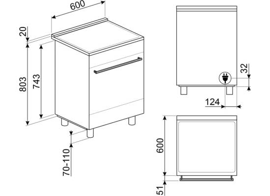 _RABAT_ | Kuchnia z płytą indukcyjną SMEG C6IPXM2 stal nierdzewna | 60cm | czyszczenie pyroliza | linia SYMFONIA | + GRATIS blender BLF03BLEU