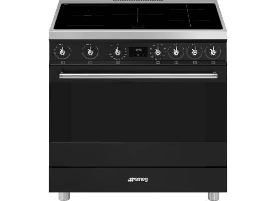 _RABAT_ | Kuchnia z płytą indukcyjną SMEG C9IMMB2 czarny mat | 90cm | czyszczenie parowe | linia SYMFONIA | + GRATIS robot SMF05BLEU