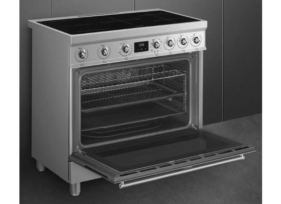 _RABAT_ | wysyłka 24H* | Kuchnia z płytą indukcyjną SMEG C9IMX2 stal nierdzewna | 90cm | emalia Ever Clean | linia SYMFONIA | + GRATIS robot SMF05BLEU