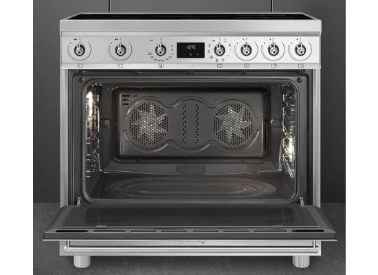 _RABAT_ | wysyłka 24H* | Kuchnia z płytą indukcyjną SMEG C9IMX2 stal nierdzewna | 90cm | emalia Ever Clean | linia SYMFONIA | + GRATIS robot SMF05BLEU