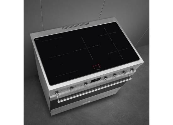 _RABAT_ | wysyłka 24H* | Kuchnia z płytą indukcyjną SMEG C9IMX2 stal nierdzewna | 90cm | emalia Ever Clean | linia SYMFONIA | + GRATIS robot SMF05BLEU