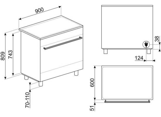 _RABAT_ | wysyłka 24H* | Kuchnia z płytą indukcyjną SMEG C9IMX2 stal nierdzewna | 90cm | emalia Ever Clean | linia SYMFONIA | + GRATIS robot SMF05BLEU