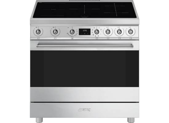 _RABAT_ | wysyłka 24H* | Kuchnia z płytą indukcyjną SMEG C9IMX2 stal nierdzewna | 90cm | emalia Ever Clean | linia SYMFONIA | + GRATIS robot SMF05BLEU