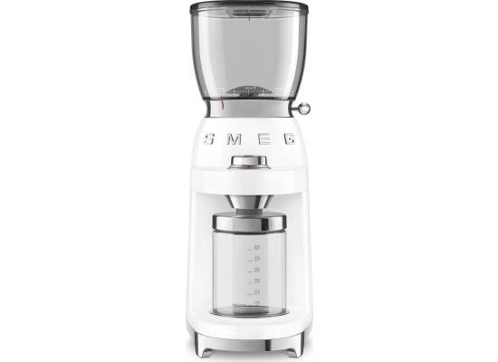 _RABAT_ | WYLECIAŁO SMEG - Młynek do kawy SMEG CGF11WHEU biały połysk | 30 stopni mielenia | linia 50's STYLE