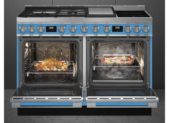 _RABAT_ | Kuchnia z płytą indukcyjną,gazową i grilem SMEG CPF120IGMPT turkusowy | 120cm | czyszczenie pyroliza + parowe | linia PORTOFINO | + GRATIS r