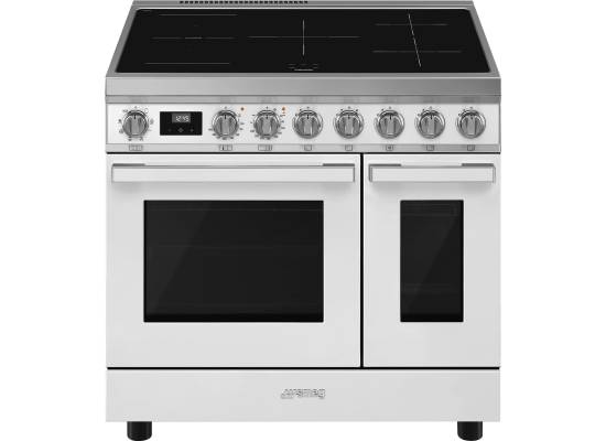 _RABAT_ | Kuchnia z płytą indukcyjną SMEG CPF92IMWH biały | 90cm | czyszczenie parowe | linia PORTOFINO | + GRATIS robot SMF05BLEU