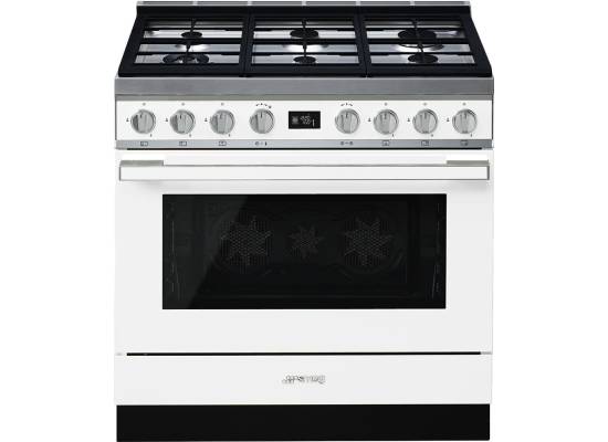 _RABAT_ | Kuchnia z płytą gazową SMEG CPF9GPWH biały | 90cm | czyszczenie pyroliza | linia PORTOFINO | + GRATIS robot SMF05BLEU