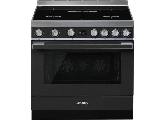 _RABAT_ | WYLECIAŁO SMEG - Kuchnia z płytą indukcyjną SMEG CPF9IPAN antracytowy | 90cm | czyszczenie pyroliza | linia PORTOFINO