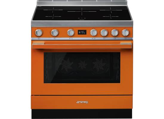 _RABAT_ | WYLECIAŁO SMEG - Kuchnia z płytą indukcyjną SMEG CPF9IPOR pomarańczowy | 90cm | czyszczenie pyroliza | linia PORTOFINO